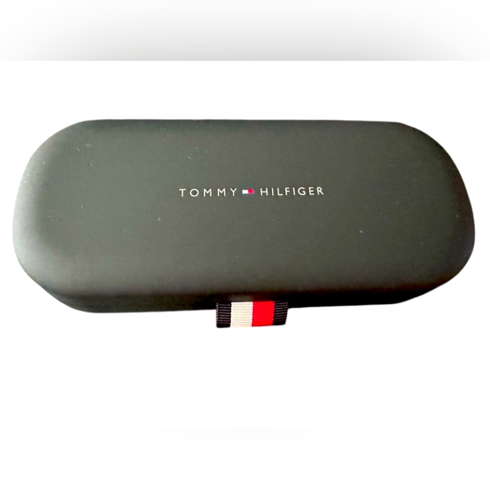 Tommy Hilfiger Navy Blue Glasses Case with Signature Stripe